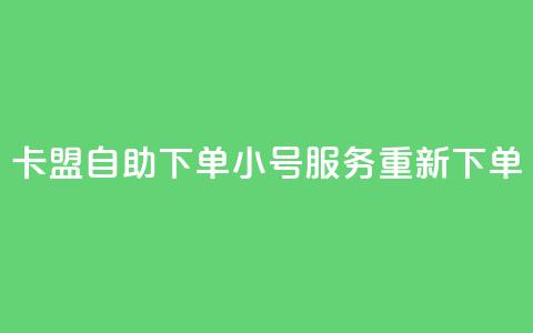 卡盟自助下单小号服务重新下单  第1张 卡盟自助下单小号服务重新下单  第1张