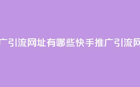 快手推广引流网址有哪些(快手推广引流网址汇总)  第1张 快手推广引流网址有哪些(快手推广引流网址汇总)  第1张