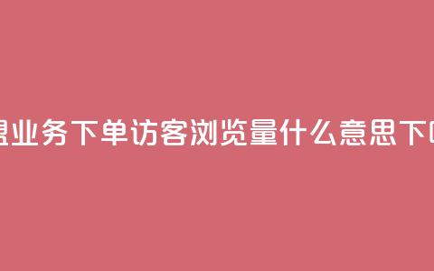 卡盟业务下单 - qq访客0浏览量1什么意思  第1张 卡盟业务下单 - qq访客0浏览量1什么意思  第1张