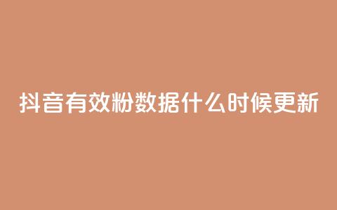 抖音有效粉数据什么时候更新 - 抖音粉丝数据更新时间及注意事项!  第1张 抖音有效粉数据什么时候更新 - 抖音粉丝数据更新时间及注意事项!  第1张