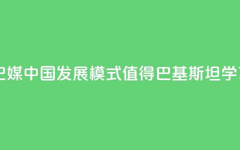 巴媒:中国发展模式值得巴基斯坦学习  第1张 巴媒:中国发展模式值得巴基斯坦学习  第1张