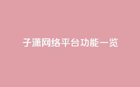 子潇网络平台功能一览  第1张 子潇网络平台功能一览  第1张