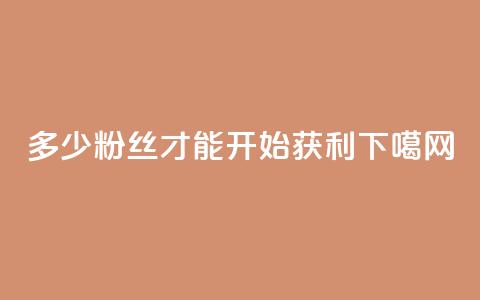 多少粉丝才能开始获利?  第1张 多少粉丝才能开始获利?  第1张