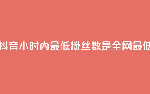 抖音24小时内最低粉丝数是全网最低  第1张 抖音24小时内最低粉丝数是全网最低  第1张