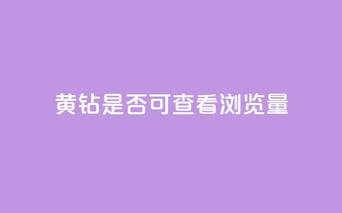 qq黄钻是否可查看浏览量  第1张 qq黄钻是否可查看浏览量  第1张