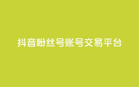 抖音粉丝号账号交易平台 - 抖音账户买卖平台全面分析与指南!  第1张 抖音粉丝号账号交易平台 - 抖音账户买卖平台全面分析与指南!  第1张