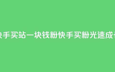 快手买站一块钱1000粉(快手买粉光速成长)  第1张 快手买站一块钱1000粉(快手买粉光速成长)  第1张