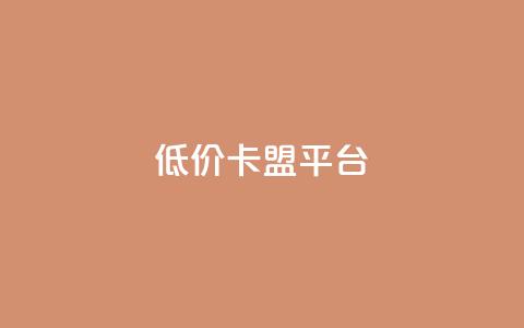 低价卡盟平台 - 获取优惠:经济实惠的卡盟平台!  第1张 低价卡盟平台 - 获取优惠:经济实惠的卡盟平台!  第1张