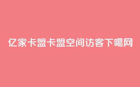 亿家卡盟 - 卡盟qq空间访客  第1张 亿家卡盟 - 卡盟qq空间访客  第1张