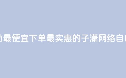 子潇网络自助最便宜下单(最实惠的子潇网络自助下单)  第1张 子潇网络自助最便宜下单(最实惠的子潇网络自助下单)  第1张