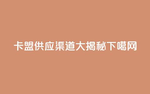 卡盟供应渠道大揭秘  第1张 卡盟供应渠道大揭秘  第1张