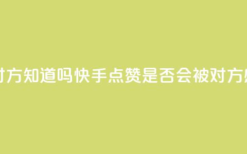 快手点赞对方知道吗 - 快手点赞是否会被对方感知?!  第1张 快手点赞对方知道吗 - 快手点赞是否会被对方感知?!  第1张