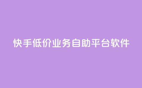 快手低价业务自助平台软件 - 快手推出自助平台助力低价业务发展!  第1张 快手低价业务自助平台软件 - 快手推出自助平台助力低价业务发展!  第1张