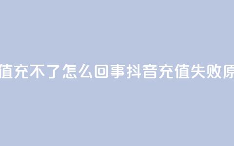 抖音充值充不了怎么回事(抖音充值失败原因分析)  第1张 抖音充值充不了怎么回事(抖音充值失败原因分析)  第1张