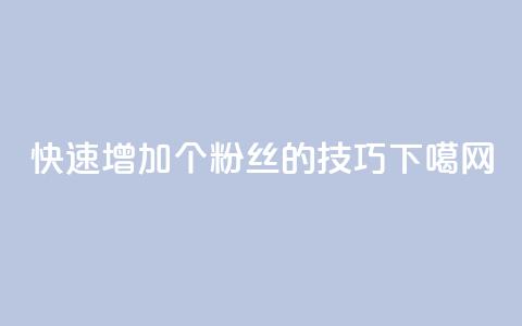 快速增加1000个粉丝的技巧  第1张 快速增加1000个粉丝的技巧  第1张