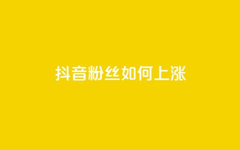 抖音粉丝如何上涨 - 如何提高抖音粉丝数量! 第1张 抖音粉丝如何上涨 - 如何提高抖音粉丝数量! 第1张