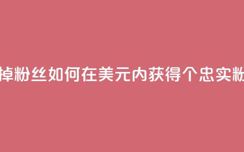 1元3000粉丝不掉粉丝 - 如何在1美元内获得3000个忠实粉丝?!  第1张 1元3000粉丝不掉粉丝 - 如何在1美元内获得3000个忠实粉丝?!  第1张