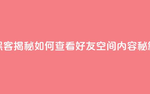 黑客揭秘如何查看好友QQ空间内容秘籍  第1张 黑客揭秘如何查看好友QQ空间内容秘籍  第1张