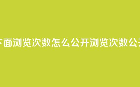 qq说说下面浏览次数怎么公开(浏览次数公开方法)  第1张 qq说说下面浏览次数怎么公开(浏览次数公开方法)  第1张