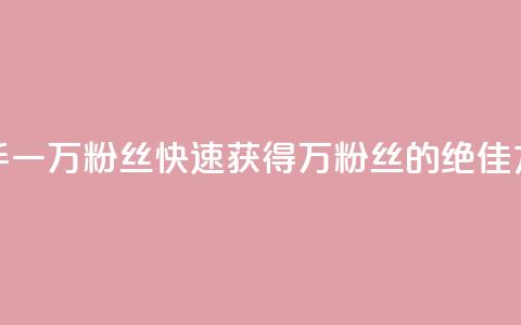 快手一万粉丝(快速获得1万粉丝的绝佳方法)  第1张 快手一万粉丝(快速获得1万粉丝的绝佳方法)  第1张