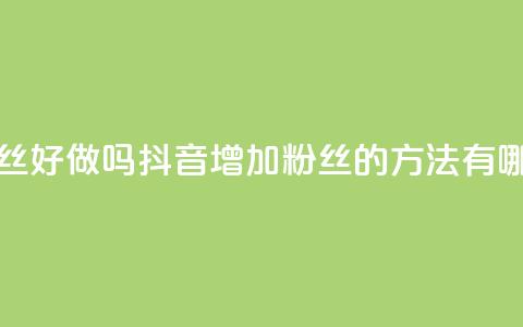 抖音涨粉丝好做吗 - 抖音增加粉丝的方法有哪些?!  第1张 抖音涨粉丝好做吗 - 抖音增加粉丝的方法有哪些?!  第1张