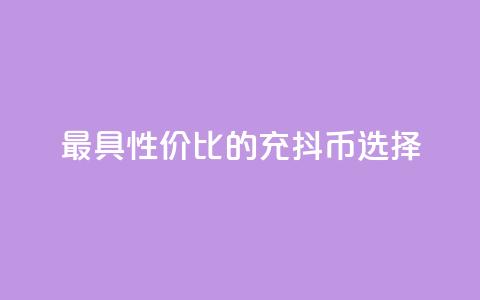 最具性价比的充抖币选择  第1张 最具性价比的充抖币选择  第1张