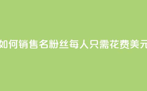 如何销售3000名粉丝，每人只需花费1美元  第1张