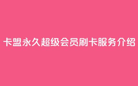 qq卡盟永久超级会员刷卡服务介绍  第1张 qq卡盟永久超级会员刷卡服务介绍  第1张
