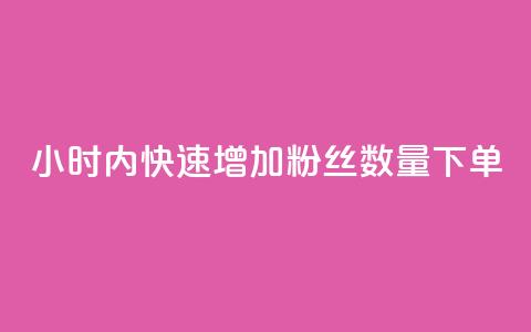24小时内快速增加粉丝数量下单  第1张 24小时内快速增加粉丝数量下单  第1张