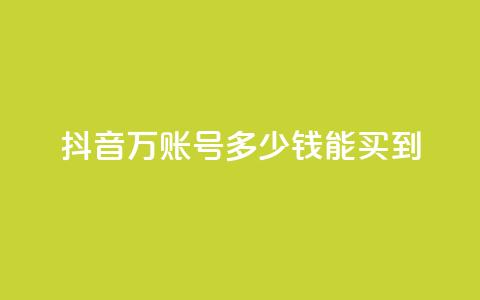 抖音100万账号多少钱能买到 - 购买抖音百万账号的真实成本揭秘!  第1张 抖音100万账号多少钱能买到 - 购买抖音百万账号的真实成本揭秘!  第1张