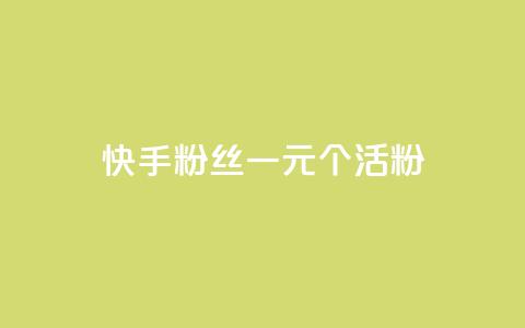快手粉丝一元1000个活粉 - 获取1000个快手活粉只需1元!  第1张 快手粉丝一元1000个活粉 - 获取1000个快手活粉只需1元!  第1张