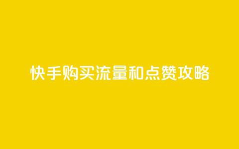 快手购买流量和点赞攻略  第1张 快手购买流量和点赞攻略  第1张