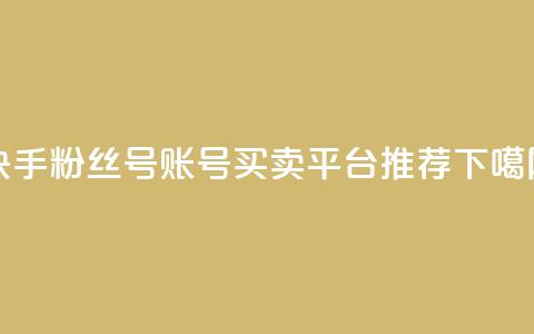 快手粉丝号账号买卖平台推荐  第1张 快手粉丝号账号买卖平台推荐  第1张