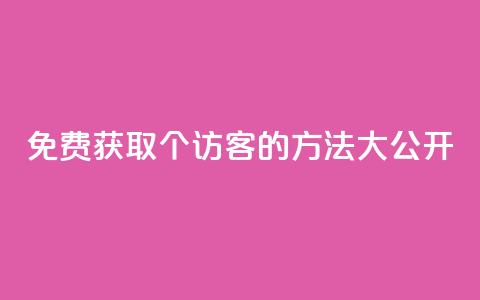 免费获取100个访客的方法大公开  第1张 免费获取100个访客的方法大公开  第1张