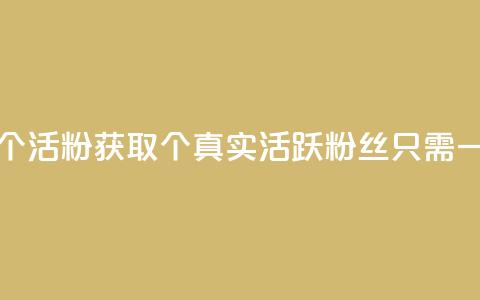 粉丝一元1000个活粉 - 获取1000个真实活跃粉丝只需一元!  第1张 粉丝一元1000个活粉 - 获取1000个真实活跃粉丝只需一元!  第1张