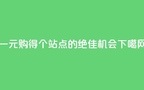 一元购得100个ks站点的绝佳机会  第1张 一元购得100个ks站点的绝佳机会  第1张