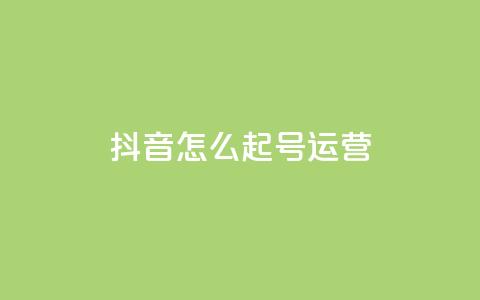 抖音怎么起号运营 - 抖音起号运营指南! 第1张 抖音怎么起号运营 - 抖音起号运营指南! 第1张