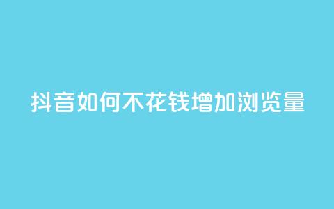 抖音如何不花钱增加浏览量 - 如何在抖音上免费提升浏览量的方法揭秘!  第1张 抖音如何不花钱增加浏览量 - 如何在抖音上免费提升浏览量的方法揭秘!  第1张