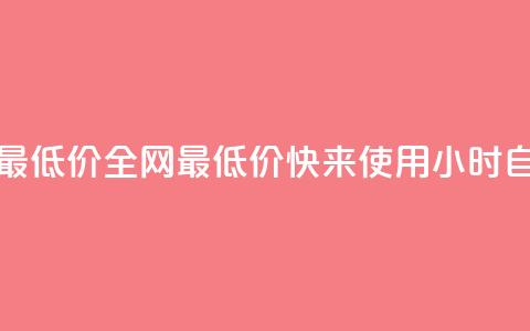 小时自助下单全网最低价 - 全网最低价!快来使用小时自助下单服务~  第1张 小时自助下单全网最低价 - 全网最低价!快来使用小时自助下单服务~  第1张