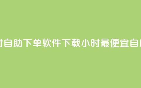 最便宜24小时自助下单软件下载(24小时最便宜自助软件下载)  第1张 最便宜24小时自助下单软件下载(24小时最便宜自助软件下载)  第1张
