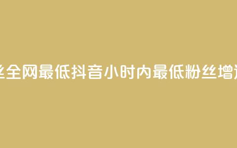 抖音24小时粉丝全网最低 - 抖音24小时内最低粉丝增速揭秘!  第1张 抖音24小时粉丝全网最低 - 抖音24小时内最低粉丝增速揭秘!  第1张