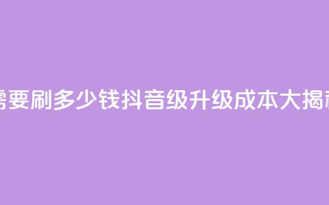 抖音1-60级需要刷多少钱 - 抖音1-60级升级成本大揭秘!  第1张 抖音1-60级需要刷多少钱 - 抖音1-60级升级成本大揭秘!  第1张