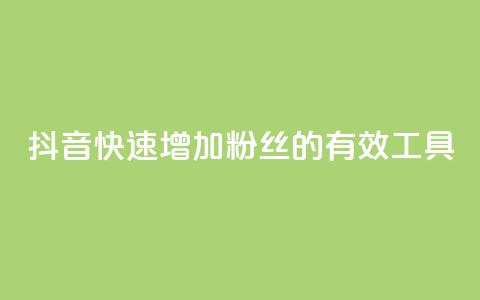 抖音快速增加粉丝的有效工具  第1张 抖音快速增加粉丝的有效工具  第1张