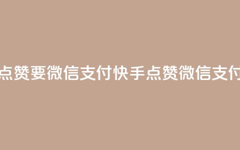 快手点赞要微信支付(快手点赞微信支付指南)  第1张 快手点赞要微信支付(快手点赞微信支付指南)  第1张