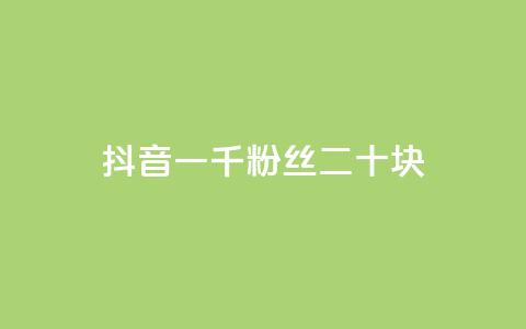 抖音一千粉丝二十块 - 抖音千粉丝月入二十元的秘密揭秘~  第1张 抖音一千粉丝二十块 - 抖音千粉丝月入二十元的秘密揭秘~  第1张