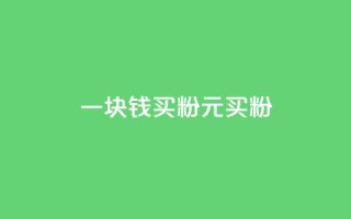 一块钱买1000粉(1元买1000粉)