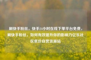 刷快手粉丝,快手24小时在线下单平台免费,刷快手粉丝,如何有效提升你的影响力亿乐社区低价自营货源站