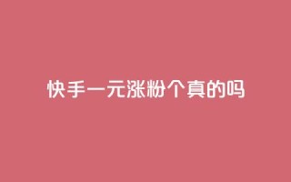 快手一元涨粉1000个真的吗?