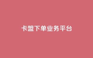 卡盟下单业务平台 - 卡盟下单平台推荐:最佳业务下单平台!