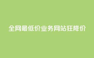全网最低价业务网站,狂降价!